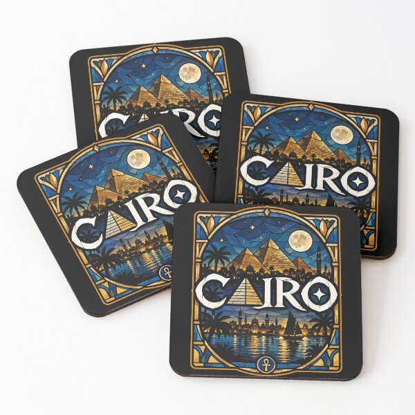 Item preview, Cairo Egypt Piramids Stained Glass Travel designed and sold by TomFrontierArt.