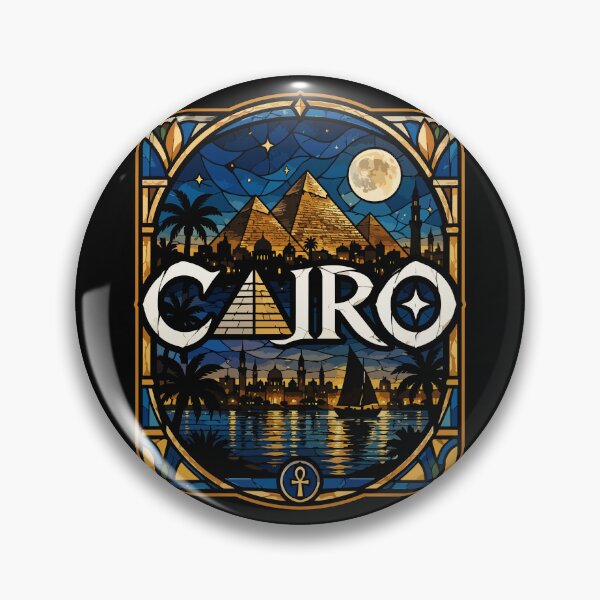 Item preview, Cairo Egypt Piramids Stained Glass Travel designed and sold by TomFrontierArt.