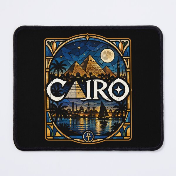 Item preview, Cairo Egypt Piramids Stained Glass Travel designed and sold by TomFrontierArt.