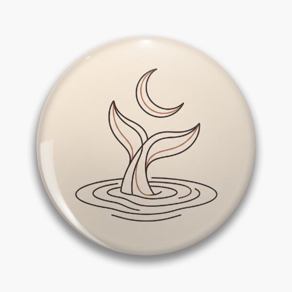 Item preview, Whale Tail and Crescent Moon - Minimalist Ocean Monoline Sticker designed and sold by MissoStudio.