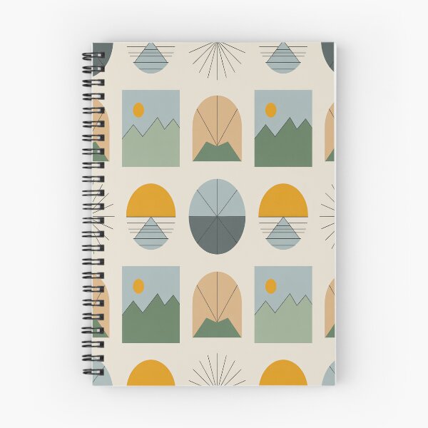 Item preview, Nordic Sun & Mountain Pattern – Minimal Scandinavian Geometric Seamless Design designed and sold by Tamas Das.