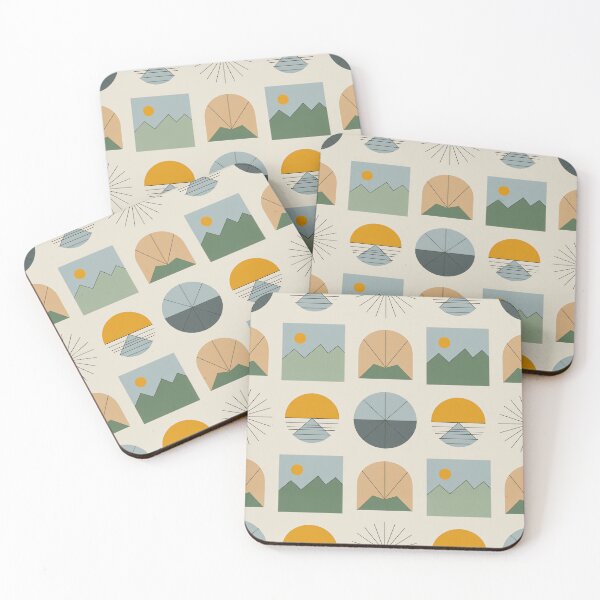 Item preview, Nordic Sun & Mountain Pattern – Minimal Scandinavian Geometric Seamless Design designed and sold by Tamas Das.