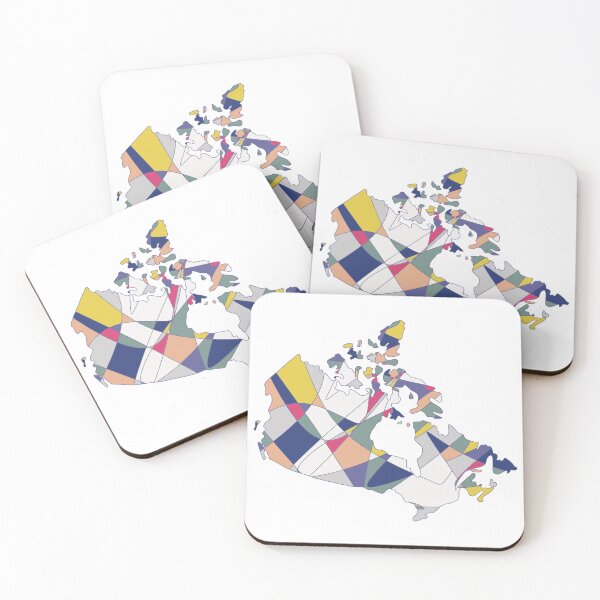 Item preview, Blue & Beige Shard Canada Map - Colourful Provinces Line Art designed and sold by iampaulmorris.