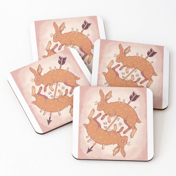 Item preview, Two Hares with Arrows Folk Art Illustration designed and sold by DRP-art.