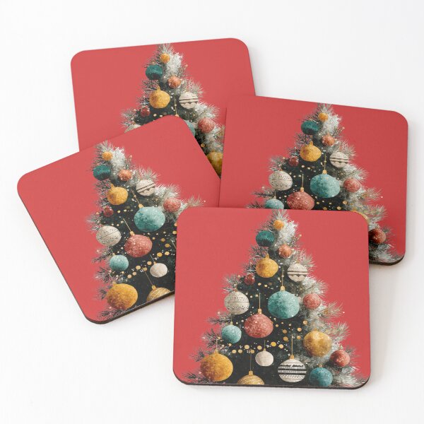 Item preview, Rustic Watercolor Christmas Tree with Colorful Ornaments designed and sold by colorful-white.