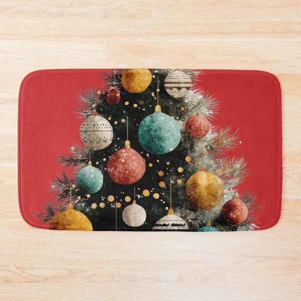 Item preview, Rustic Watercolor Christmas Tree with Colorful Ornaments designed and sold by colorful-white.