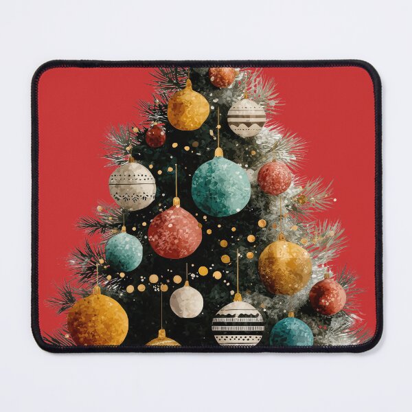 Item preview, Rustic Watercolor Christmas Tree with Colorful Ornaments designed and sold by colorful-white.