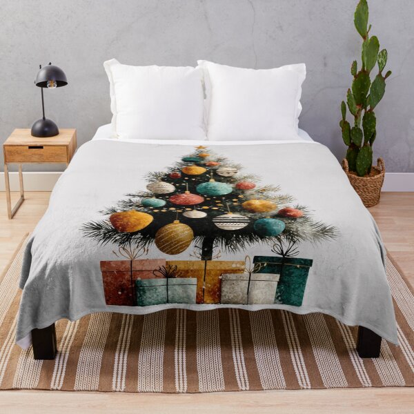 Item preview, Rustic Watercolor Christmas Tree with Colorful Ornaments designed and sold by colorful-white.