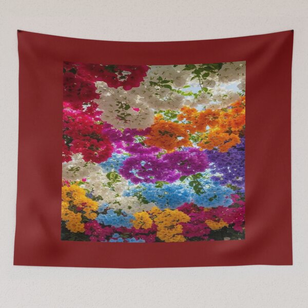 Item preview, Rainbow Bougainvillea Flowers Canopy View Artwork Art designed and sold by NivyasArtistry.