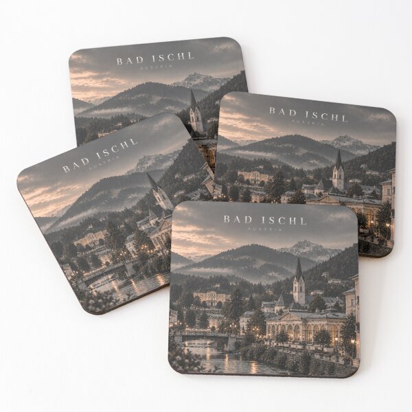 Item preview, Bad Ischl Cinematic Monochrome City Artwork designed and sold by MichaeIRellov.