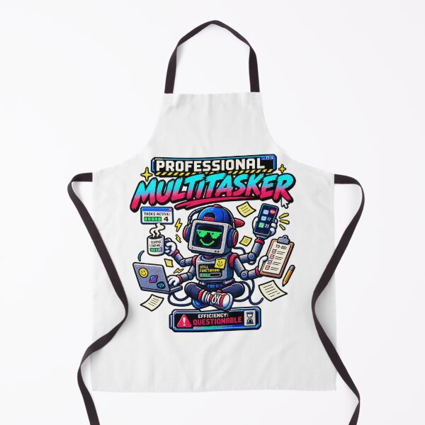 Item preview, Professional Multitasker – Retro Pixel Work Humor designed and sold by Mad Factory Designs.