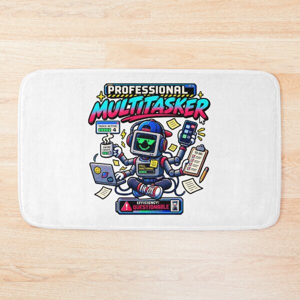 Item preview, Professional Multitasker – Retro Pixel Work Humor designed and sold by Mad Factory Designs.