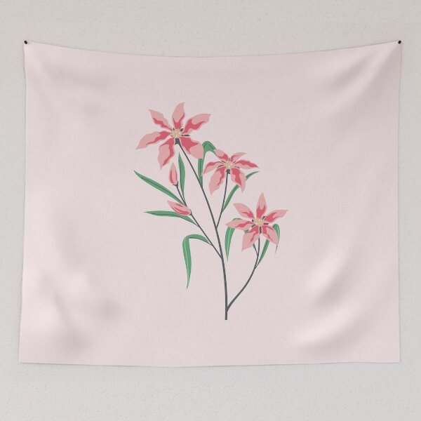 Item preview, Soft Pink Star Flowers on Graceful Green Stems designed and sold by connorfriesen.