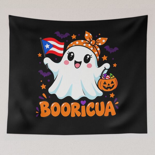 Item preview, Booricua Puerto Rican Halloween Ghost Boricua Spooky Humor designed and sold by Trippy-Toad.