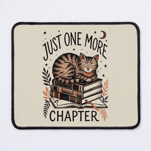 Item preview, Just One More Chapter Cozy Cat Book Lover Linocut Art designed and sold by Design_Your_Day.