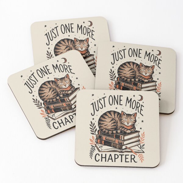 Item preview, Just One More Chapter Cozy Cat Book Lover Linocut Art designed and sold by Design_Your_Day.