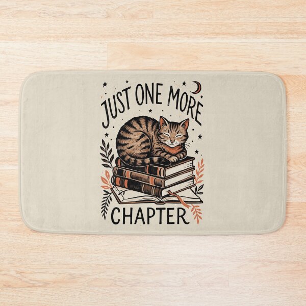 Item preview, Just One More Chapter Cozy Cat Book Lover Linocut Art designed and sold by Design_Your_Day.