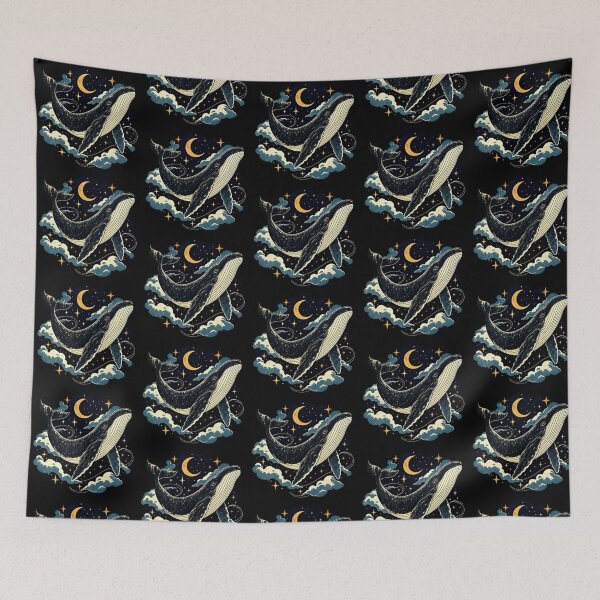 Item preview, Celestial Whale – Surreal Cosmic Night Illustration designed and sold by Dogandesighn.