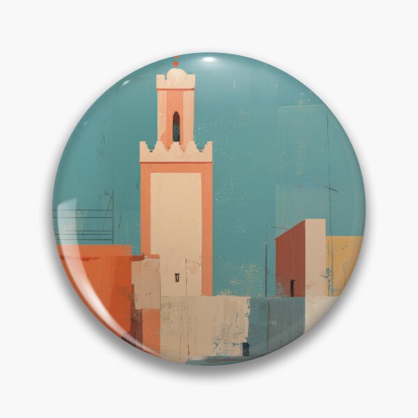 Item preview, Marrakech – Pastel City Skyline Travel Print, Morocco designed and sold by MarkedArtPrints.