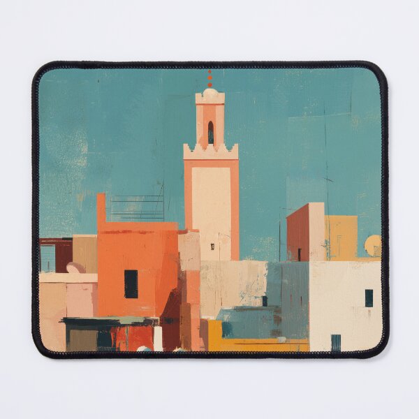 Item preview, Marrakech – Pastel City Skyline Travel Print, Morocco designed and sold by MarkedArtPrints.