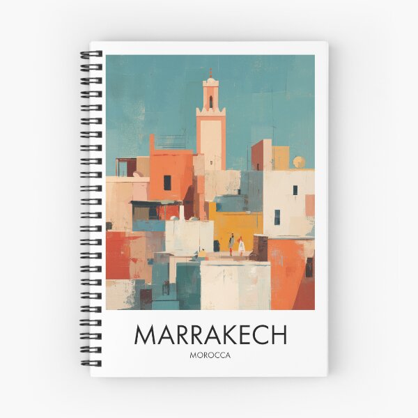 Item preview, Marrakech – Pastel City Skyline Travel Print, Morocco designed and sold by MarkedArtPrints.