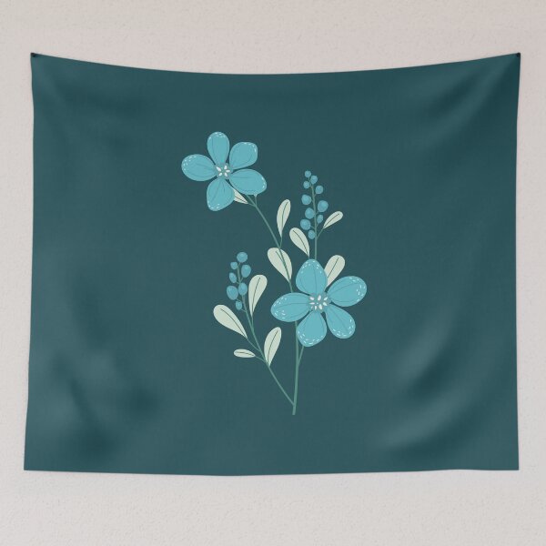 Item preview, Delicate Blue Flowers with Soft Botanical Foliage designed and sold by connorfriesen.