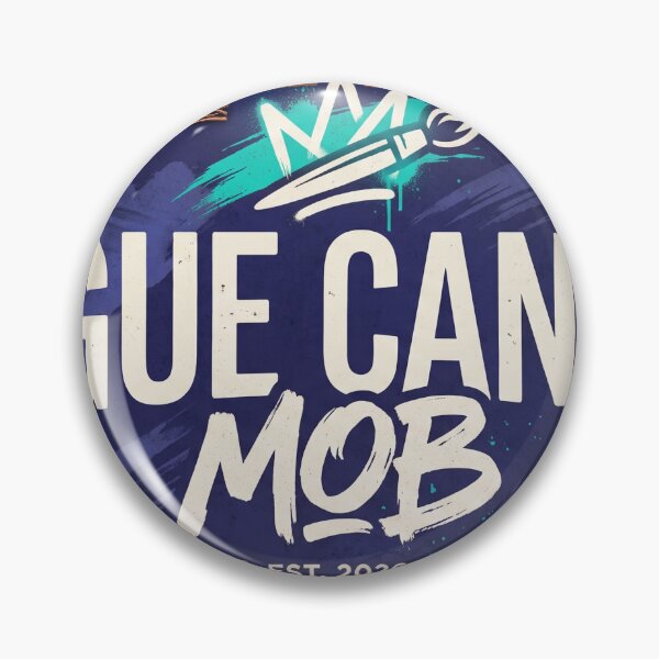 Item preview, Copper Metallic Blue Graffiti Logo Vague Canvas Mob  designed and sold by VagueCanvasMob.