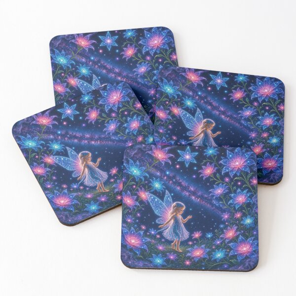 Item preview, Cosmic Fairy Garden - Neon Mystical Pixie Dream designed and sold by Breezes-of-Ida.