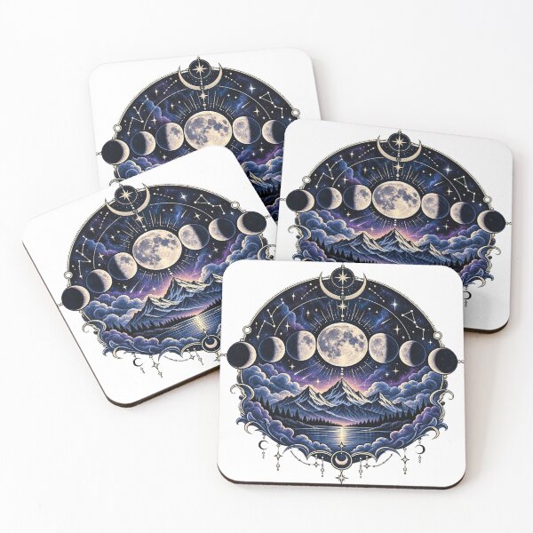 Item preview, Moon Phases Mystical Lunar Celestial Night Sky Design designed and sold by A Light Worker.