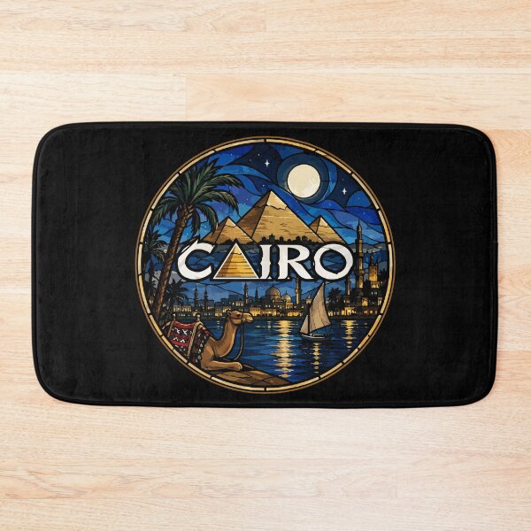 Item preview, Cairo Egypt Piramids Stained Glass Art Travel designed and sold by TomFrontierArt.