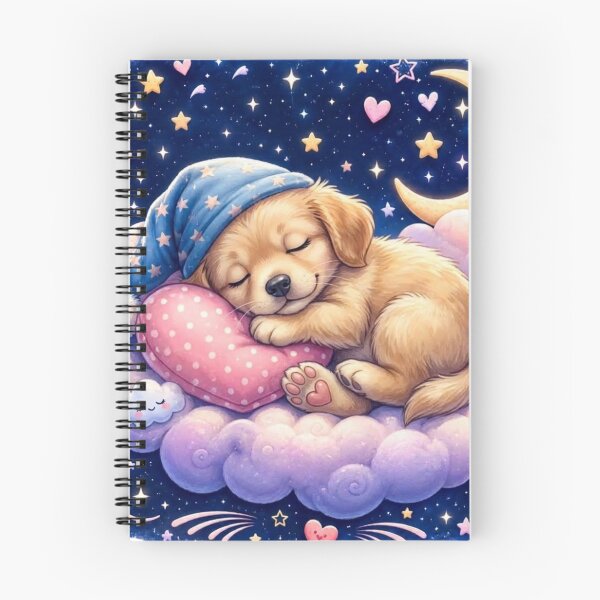 Item preview, Sweet Dreams Sleeping Puppy – Cute Kawaii Dog Under the Moon & Stars designed and sold by MoodLay.