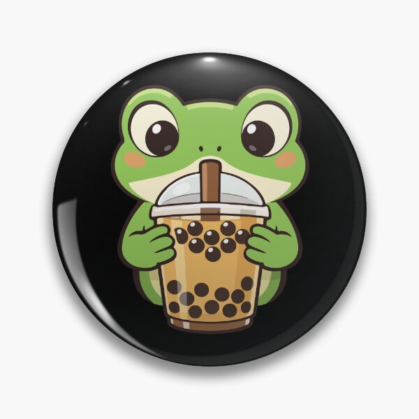 Item preview, Cute Frog Cartoon with Bubble Tea  designed and sold by stylishdzign.