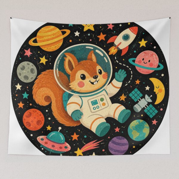 Item preview, Wall Art - Postcard - #8 - Astronaut Squirrel Adventure designed and sold by ForeverPrintsOK.