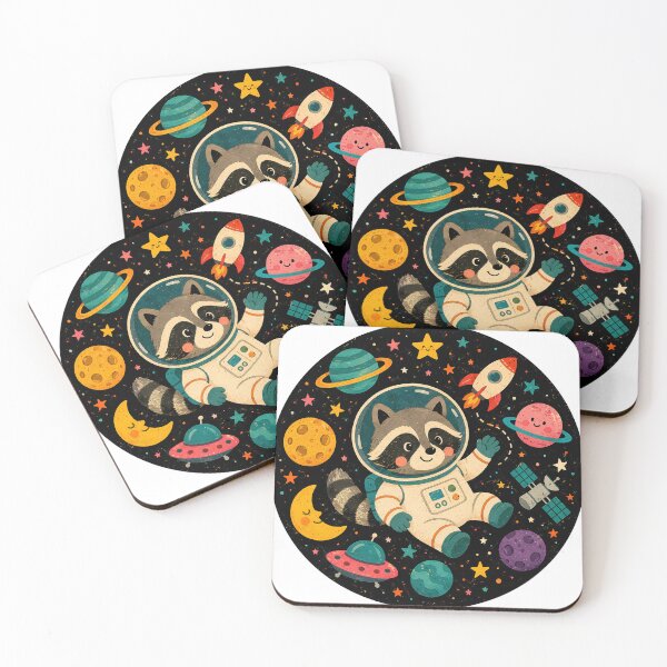 Item preview, Wall Art - Postcard - #7 - Space Raccoon Adventure Sticker designed and sold by ForeverPrintsOK.