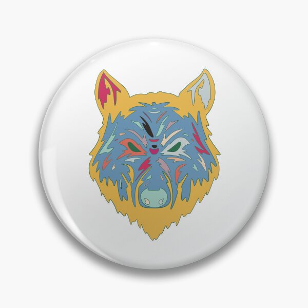 Item preview, Gold & Blue Wolf Head - Geometric Pop Art Wolf Portrait designed and sold by iampaulmorris.