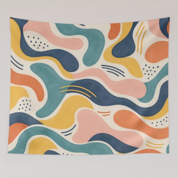 Item preview, Modern Abstract Organic Shapes Pattern – Retro Geometric Mid Century Art designed and sold by CreativeCharmCo.