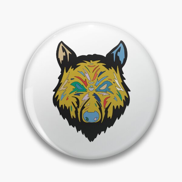 Item preview, Black & Gold Wolf Head - Geometric Pop Art Wolf Portrait designed and sold by iampaulmorris.