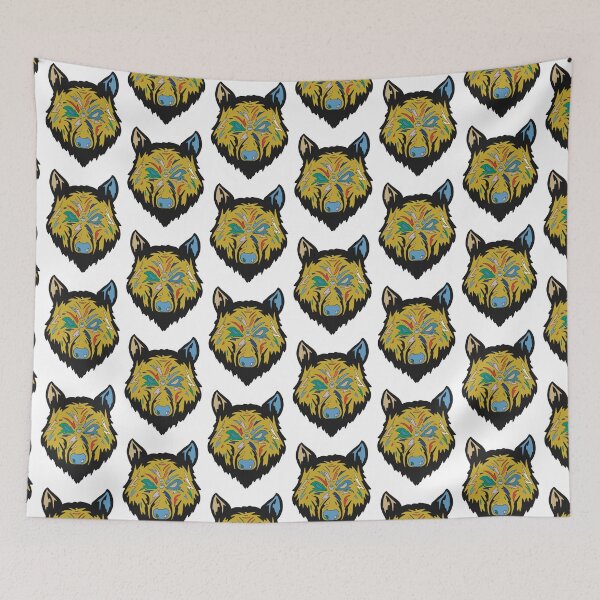 Item preview, Black & Gold Wolf Head - Geometric Pop Art Wolf Portrait designed and sold by iampaulmorris.