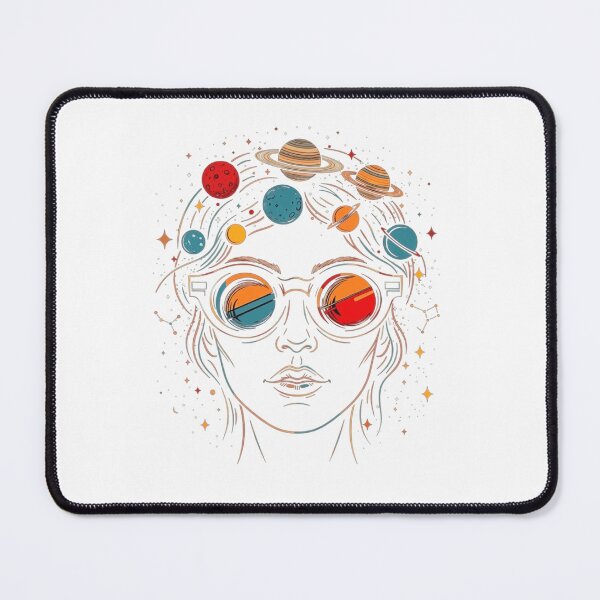 Item preview, Cosmic Woman Space Glasses – Galaxy Portrait Art designed and sold by RON-FASHION.