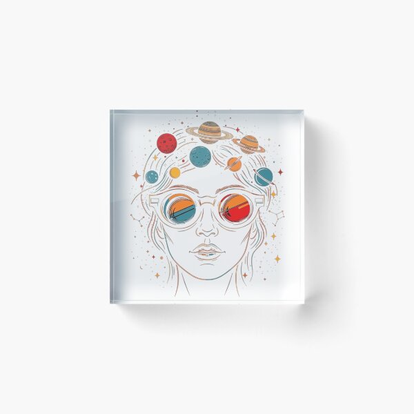 Item preview, Cosmic Woman Space Glasses – Galaxy Portrait Art designed and sold by RON-FASHION.