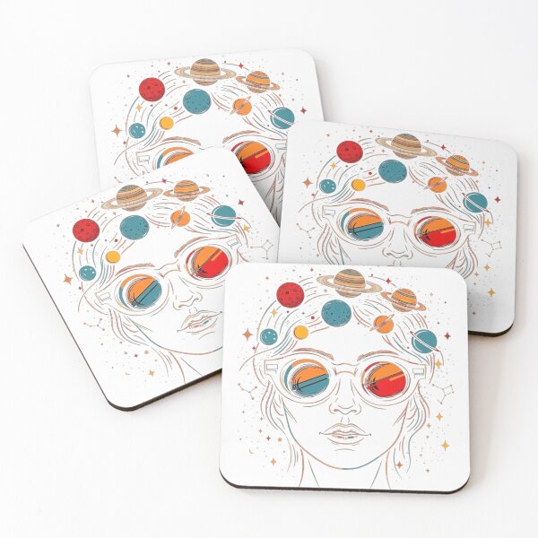 Item preview, Cosmic Woman Space Glasses – Galaxy Portrait Art designed and sold by RON-FASHION.