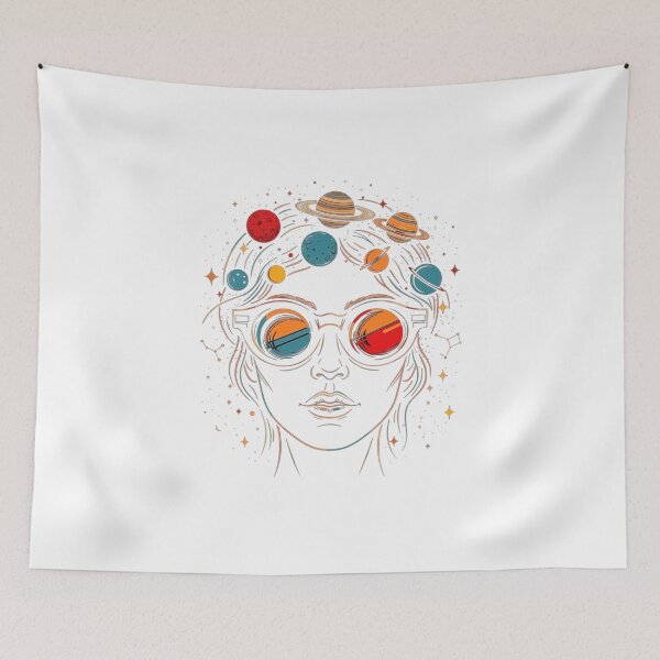 Item preview, Cosmic Woman Space Glasses – Galaxy Portrait Art designed and sold by RON-FASHION.