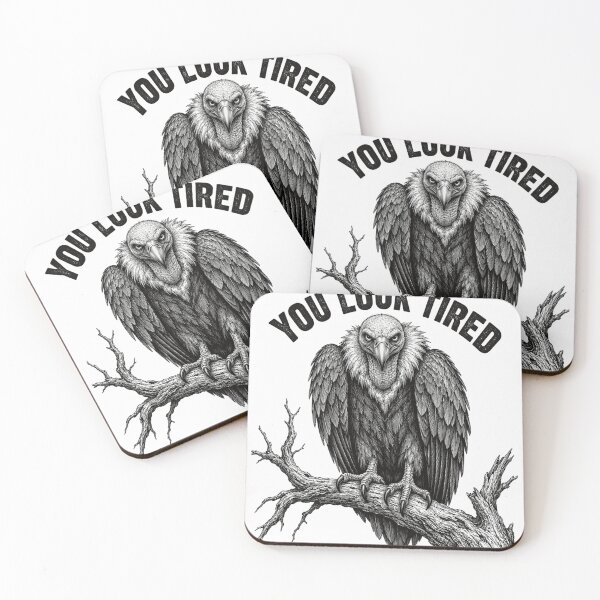 Item preview, vulture fierce bird on branch monochrome wildlife art designed and sold by ROUX-ART.