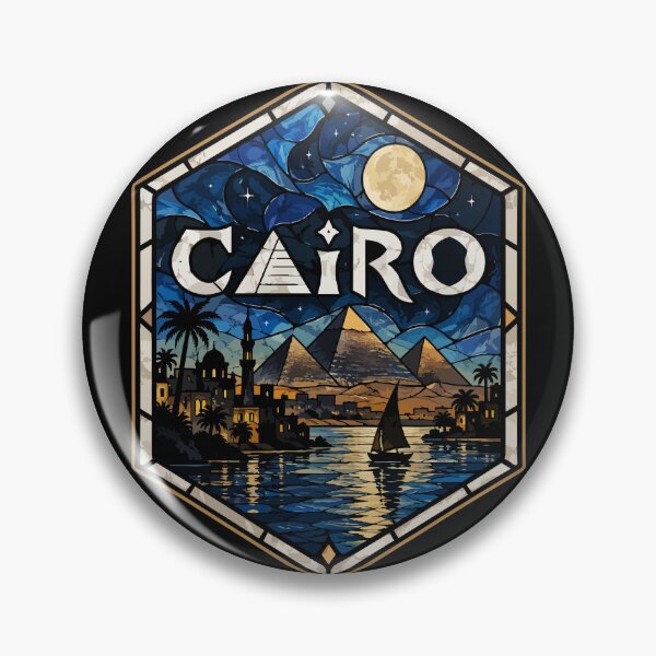 Item preview, Cairo Egypt Piramids Stained Glass designed and sold by TomFrontierArt.