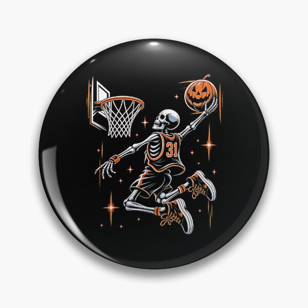 Item preview, Skeleton Basketball Dunk with Flaming Pumpkin – Spooky Halloween Sports designed and sold by Byhergawaa.