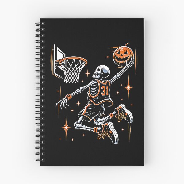 Item preview, Skeleton Basketball Dunk with Flaming Pumpkin – Spooky Halloween Sports designed and sold by Byhergawaa.