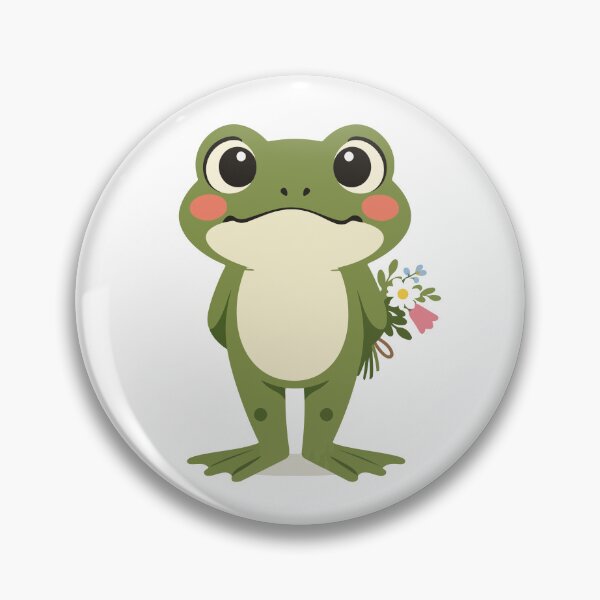 Item preview, Cute Frog Cartoon with Flower Bouquet  designed and sold by stylishdzign.