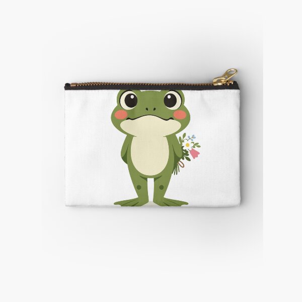 Item preview, Cute Frog Cartoon with Flower Bouquet  designed and sold by stylishdzign.