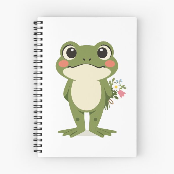 Item preview, Cute Frog Cartoon with Flower Bouquet  designed and sold by stylishdzign.