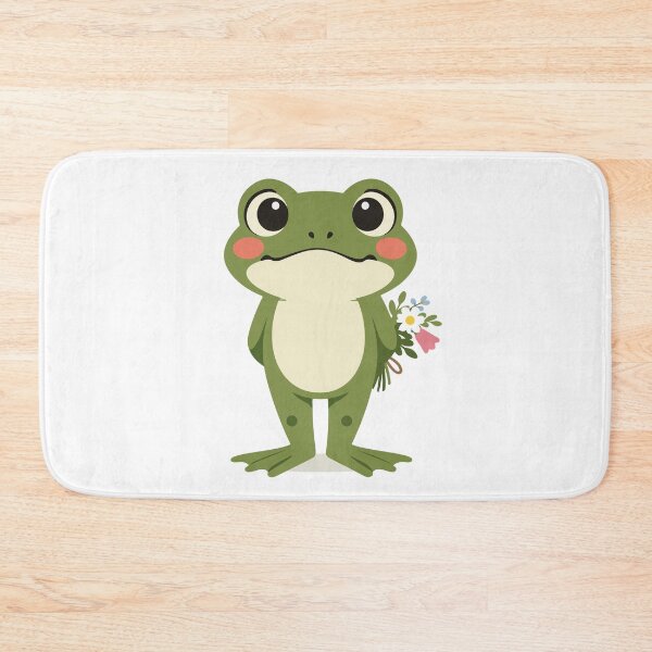Item preview, Cute Frog Cartoon with Flower Bouquet  designed and sold by stylishdzign.